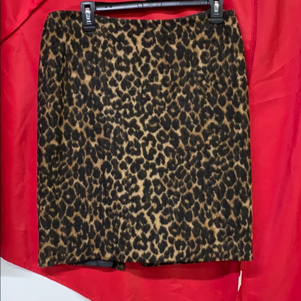 Leopard wool lined skirt